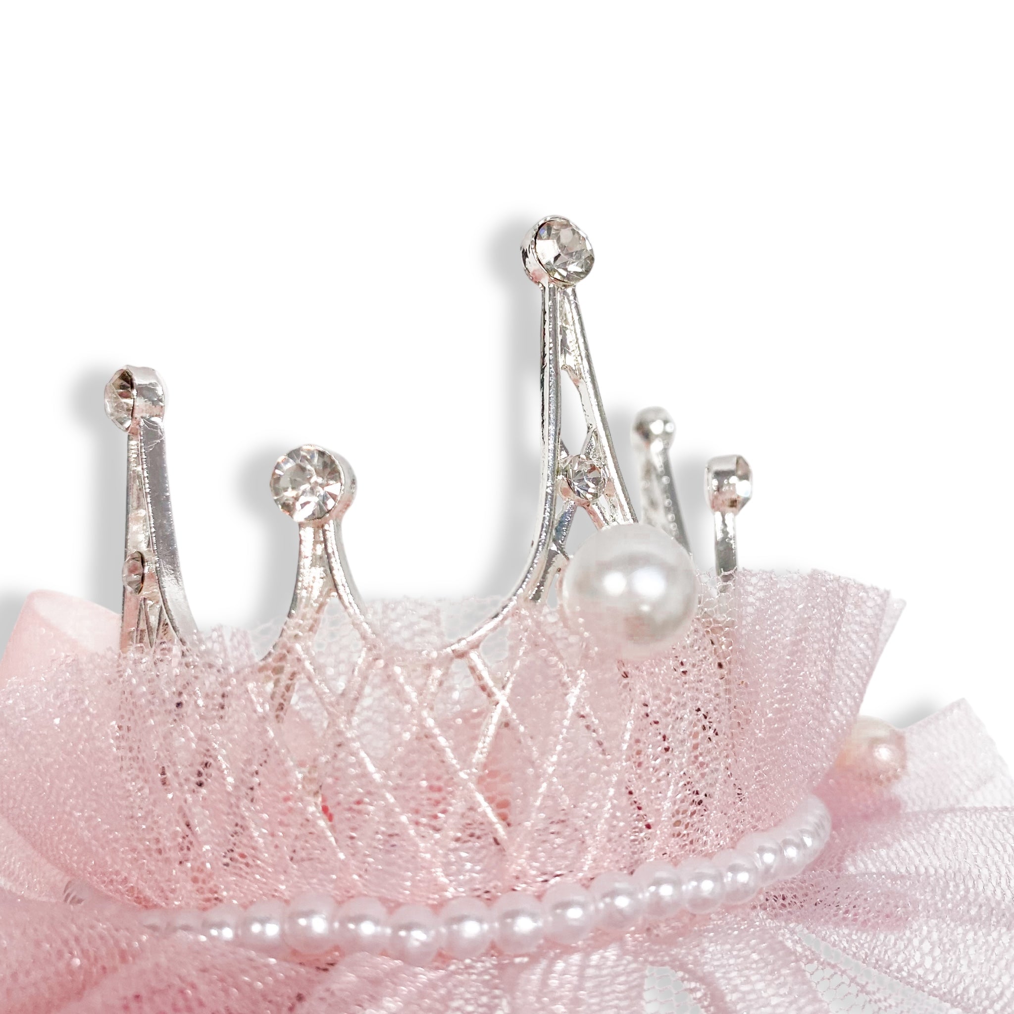 Tiara Mesh Hair Clip -pink - doe a dear