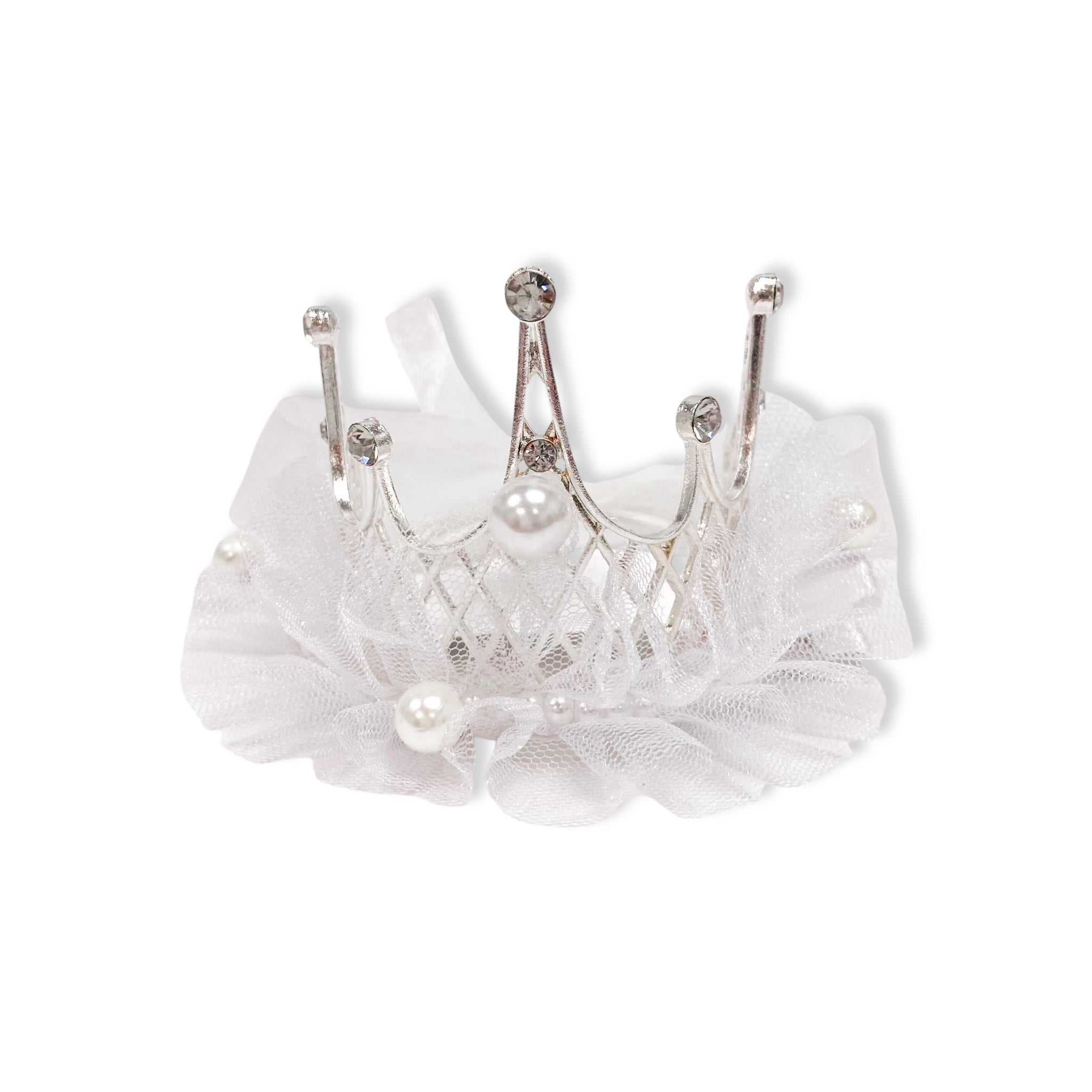 Tiara Mesh Hair Clip -white - doe a dear