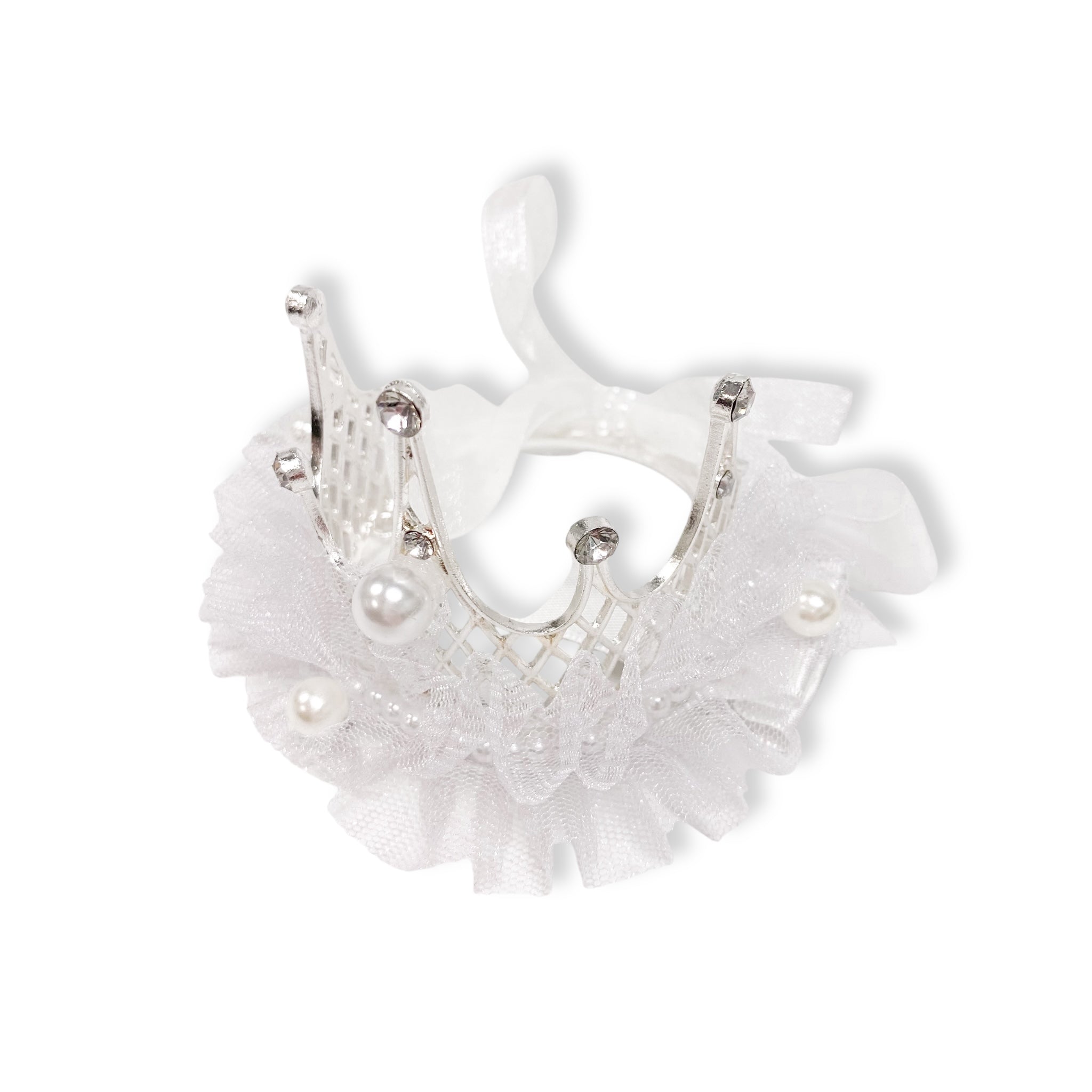 Tiara Mesh Hair Clip -white - doe a dear