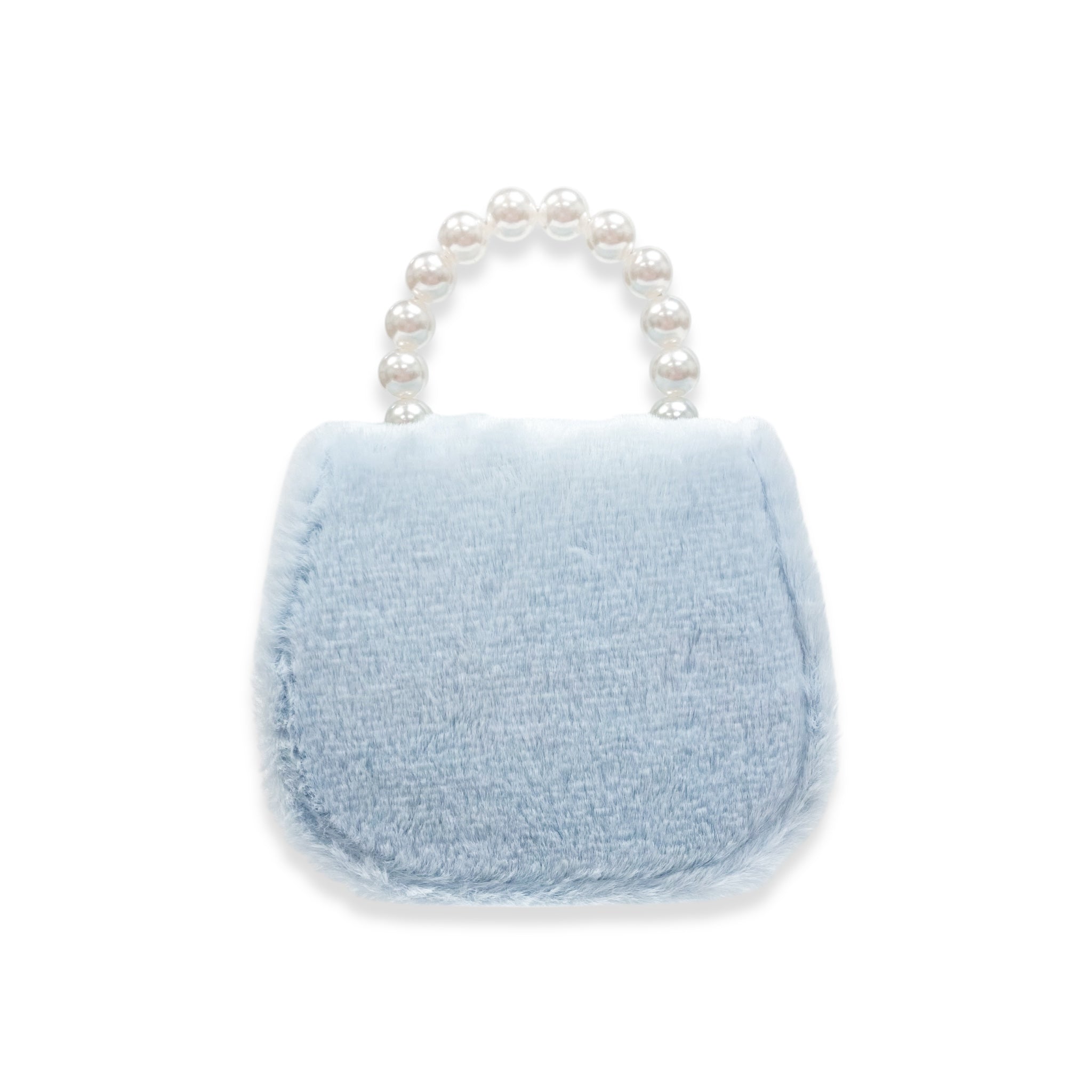 Mesh Bow Furry Purse - Blue - doe a dear