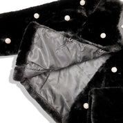 Pearl Stud Black Fur Coat - doe a dear
