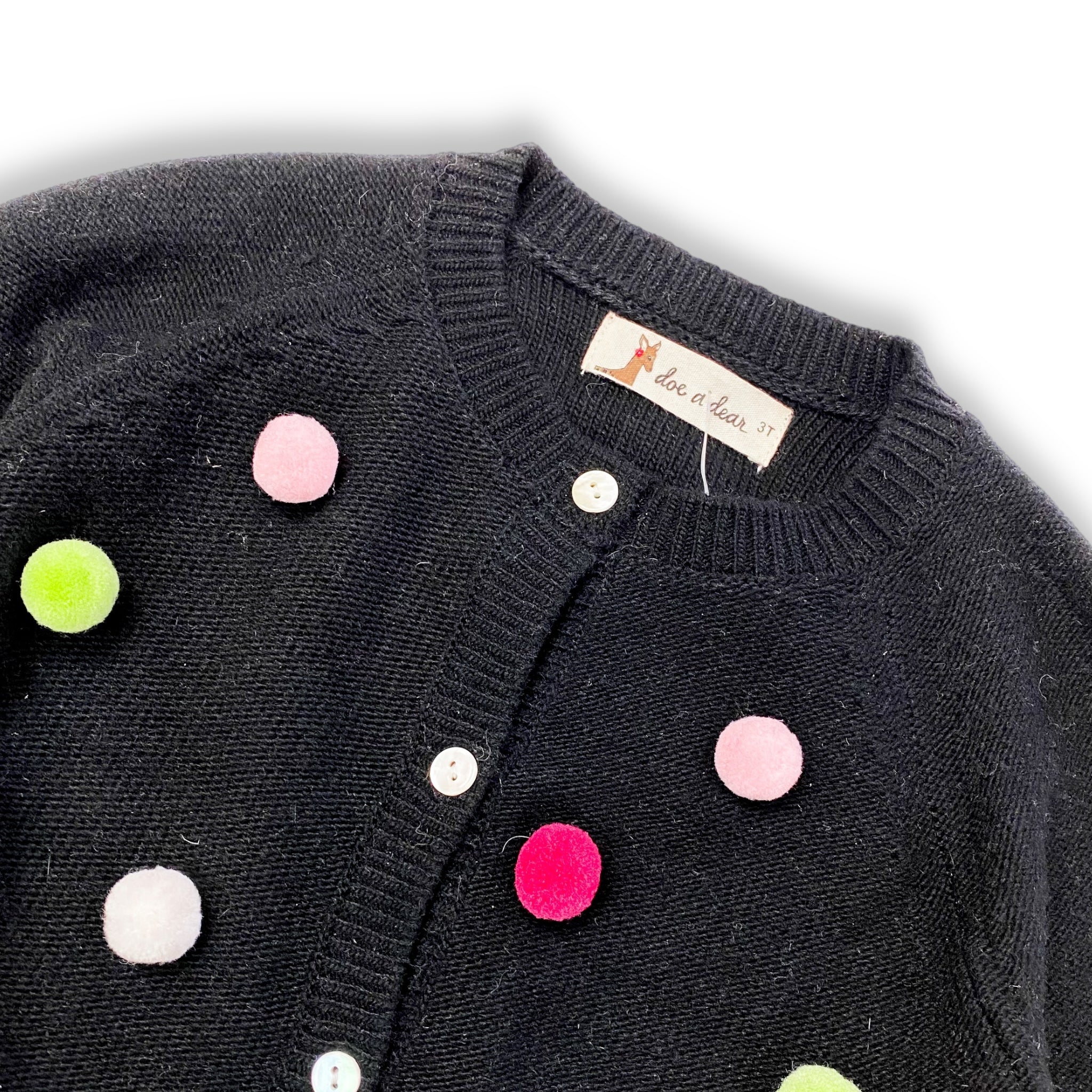Allover Pom Pom Wooly Cardigan - doe a dear