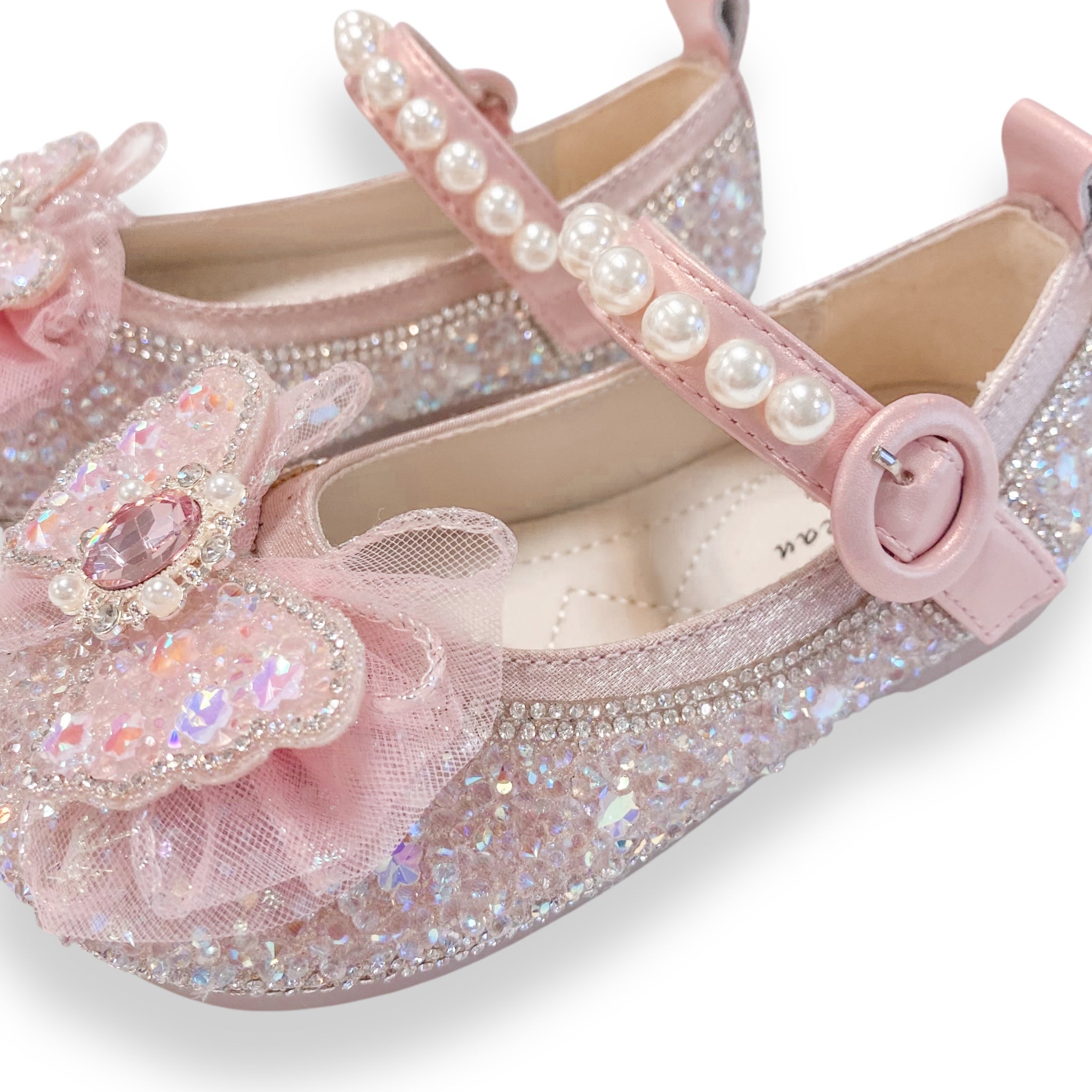 Bow Accent Clear Stone Flat Shoes - doe a dear