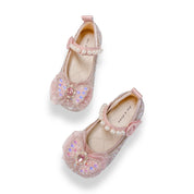 Bow Accent Clear Stone Flat Shoes - doe a dear