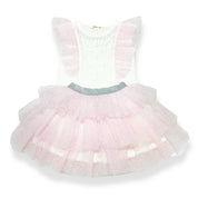 Dot Mesh Trim Tee - pink - doe a dear