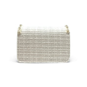 Pearl Trim Tweed Purse - White - doe a dear