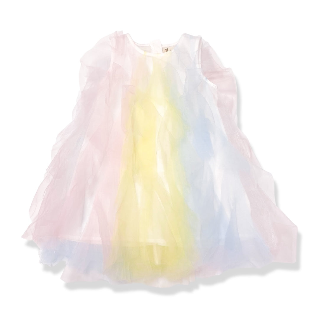knee length dresses for ladies Rainbow Mesh Short Dress main image 1