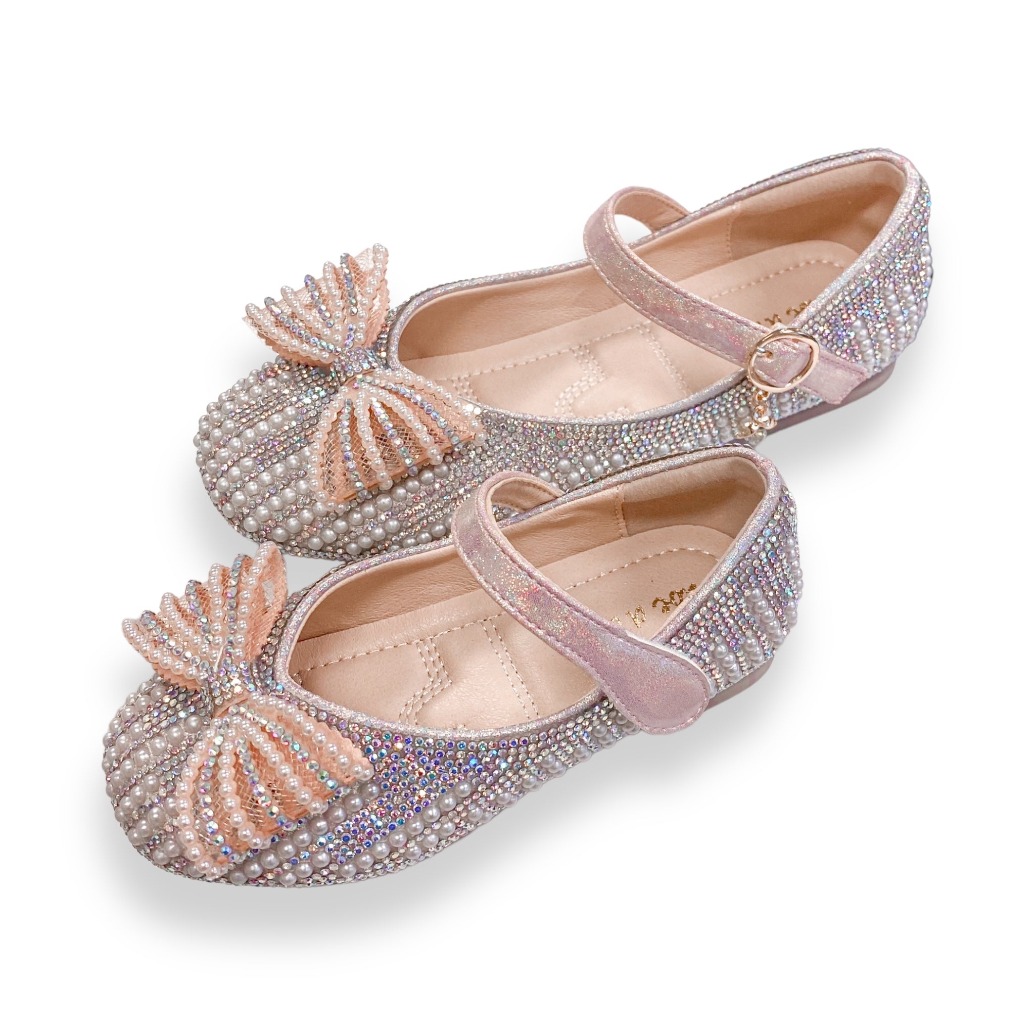 Pearl Bowtie Flat Shoes - PINK - doe a dear