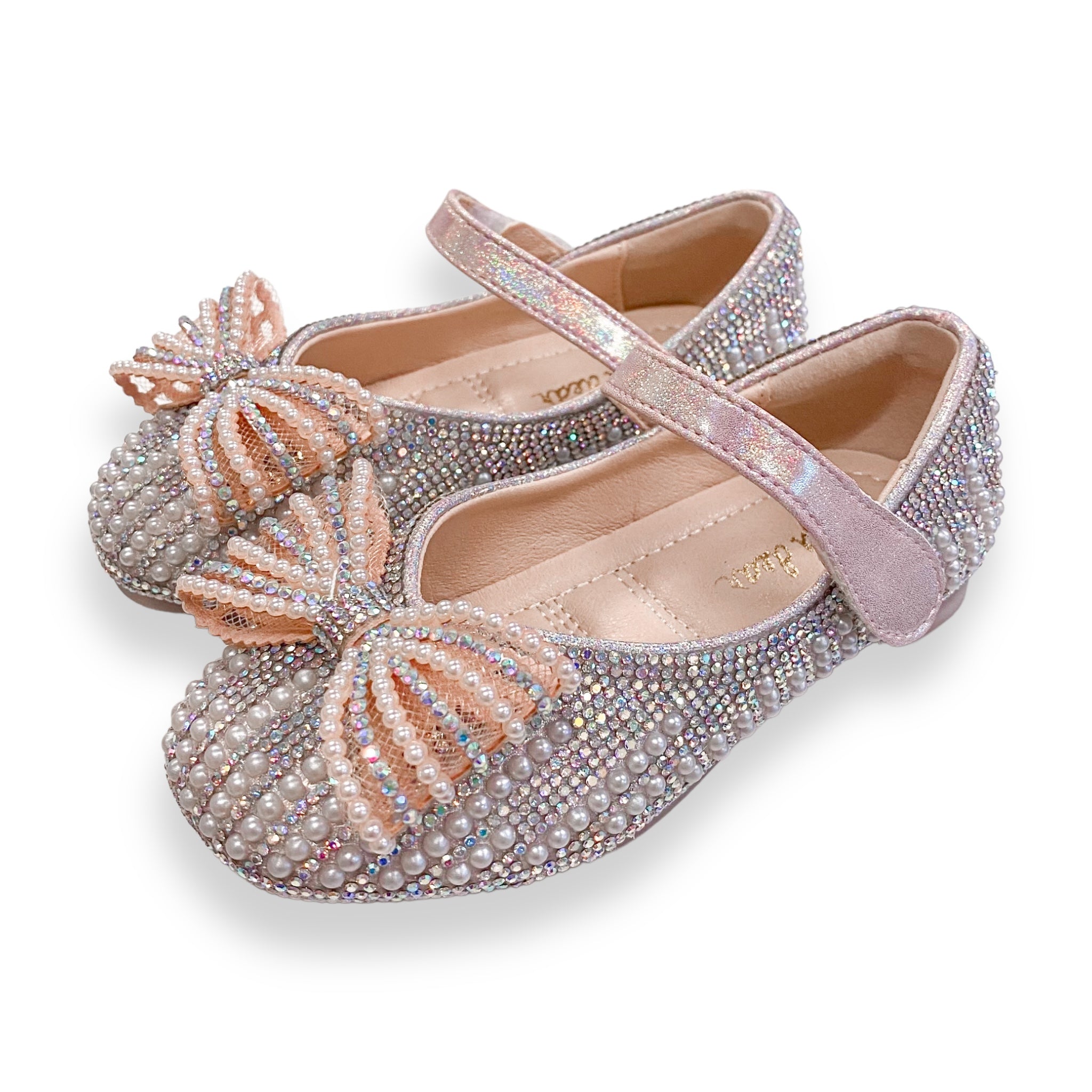 Pearl Bowtie Flat Shoes - PINK - doe a dear