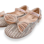 Pearl Bowtie Flat Shoes - PINK - doe a dear