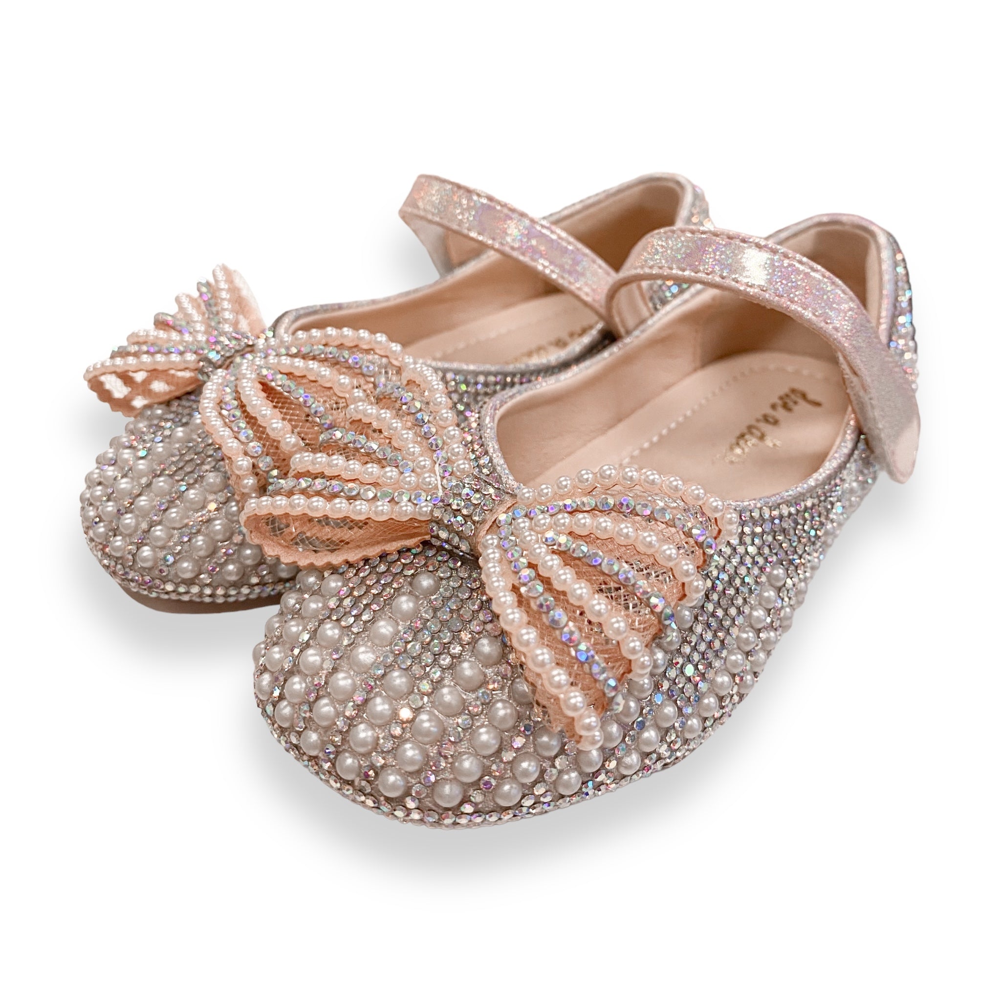 Pearl Bowtie Flat Shoes - PINK - doe a dear