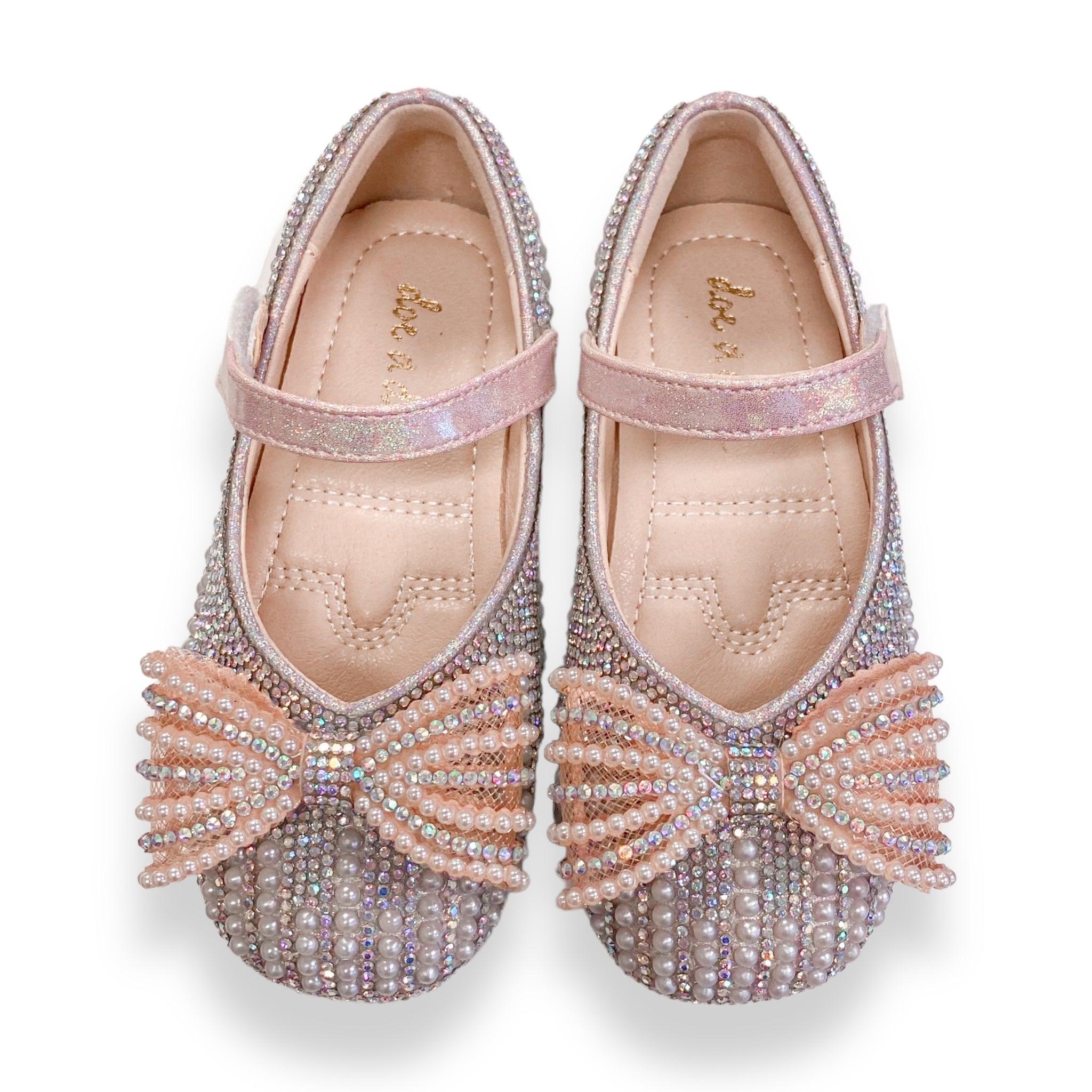 Pearl Bowtie Flat Shoes - PINK - doe a dear