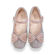 Pearl Bowtie Flat Shoes - PINK - doe a dear