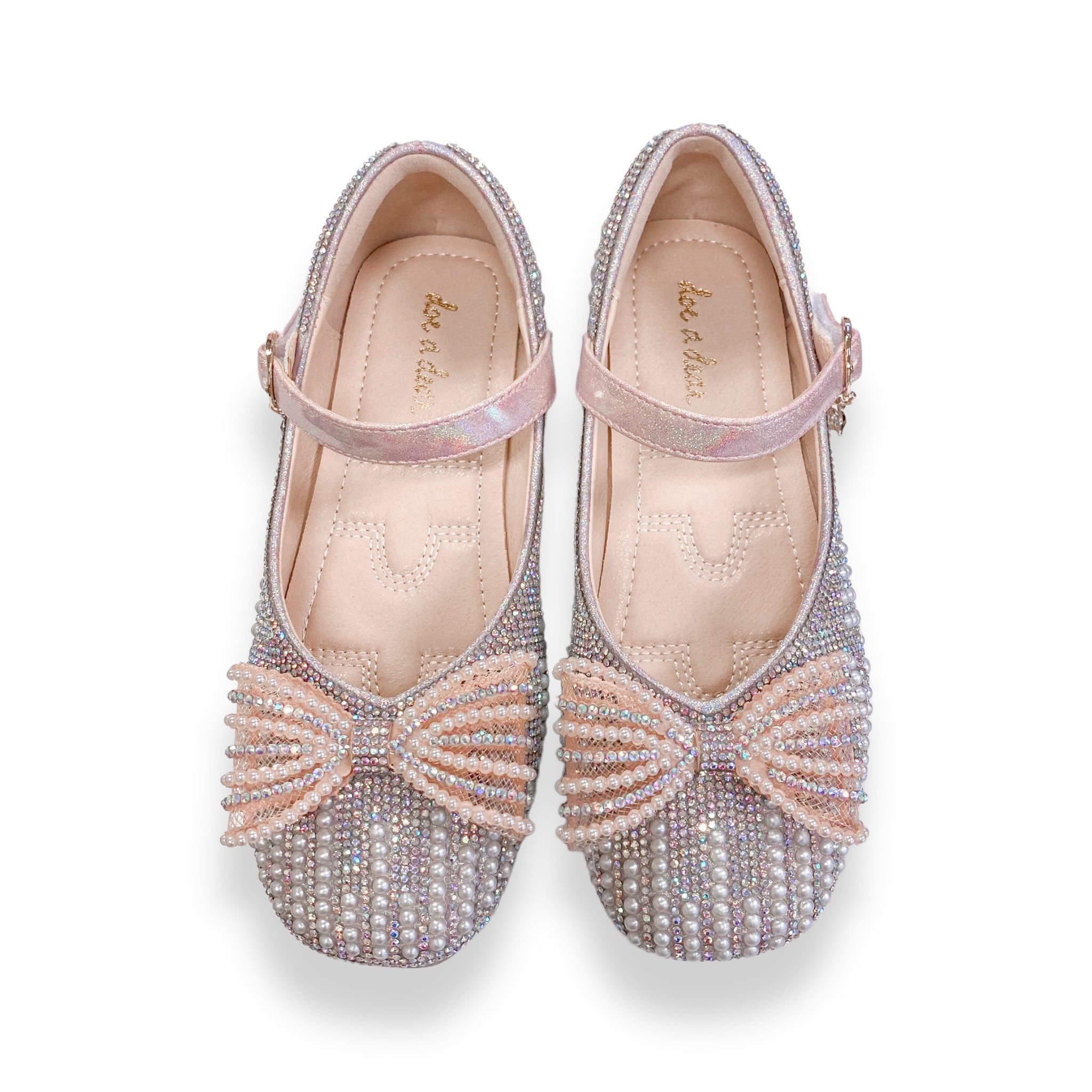 Pearl Bowtie Flat Shoes - PINK - doe a dear
