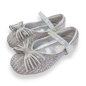 Pearl Bowtie Flat Shoes- SILVER - doe a dear