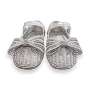 Pearl Bowtie Flat Shoes- SILVER - doe a dear