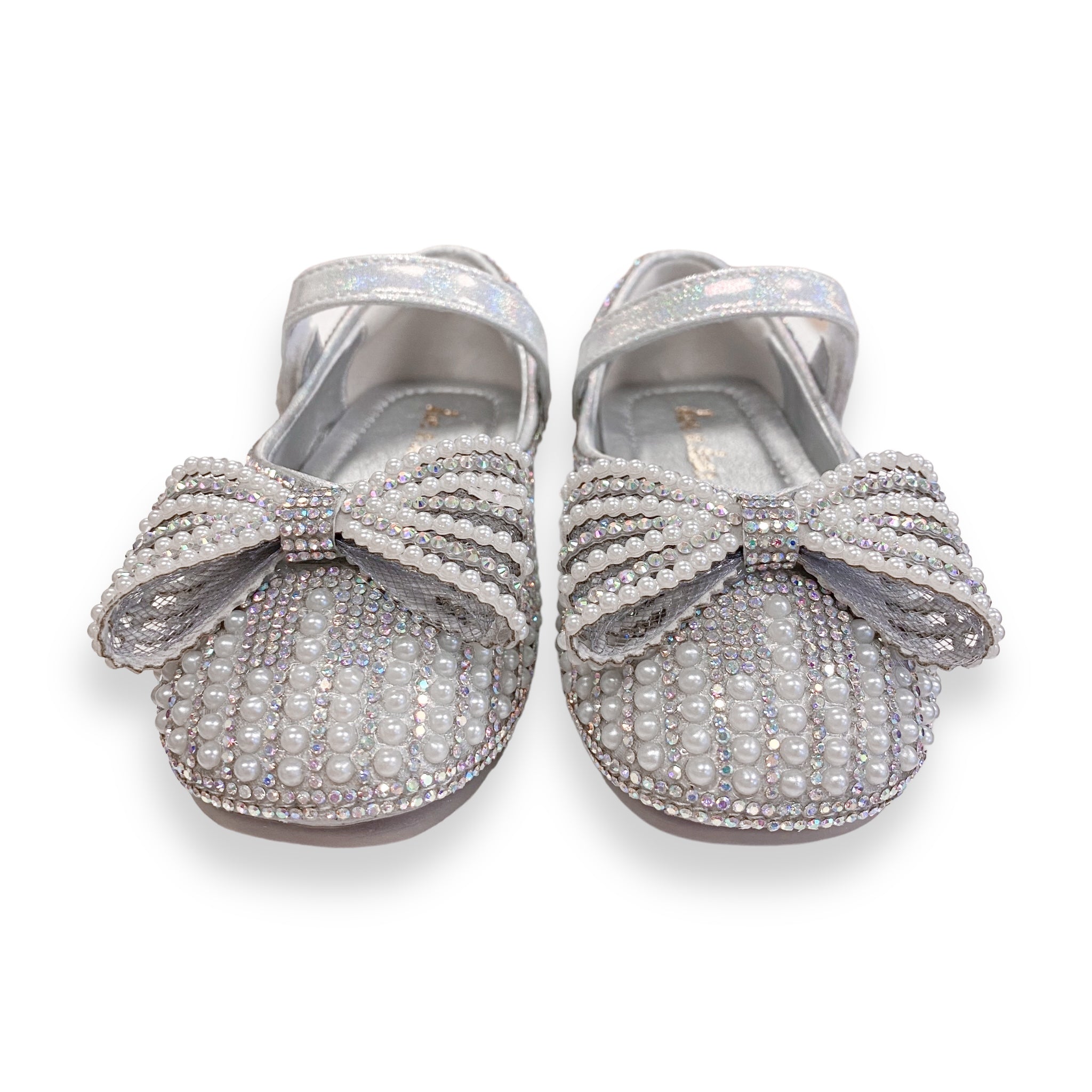 Pearl Bowtie Flat Shoes- SILVER - doe a dear
