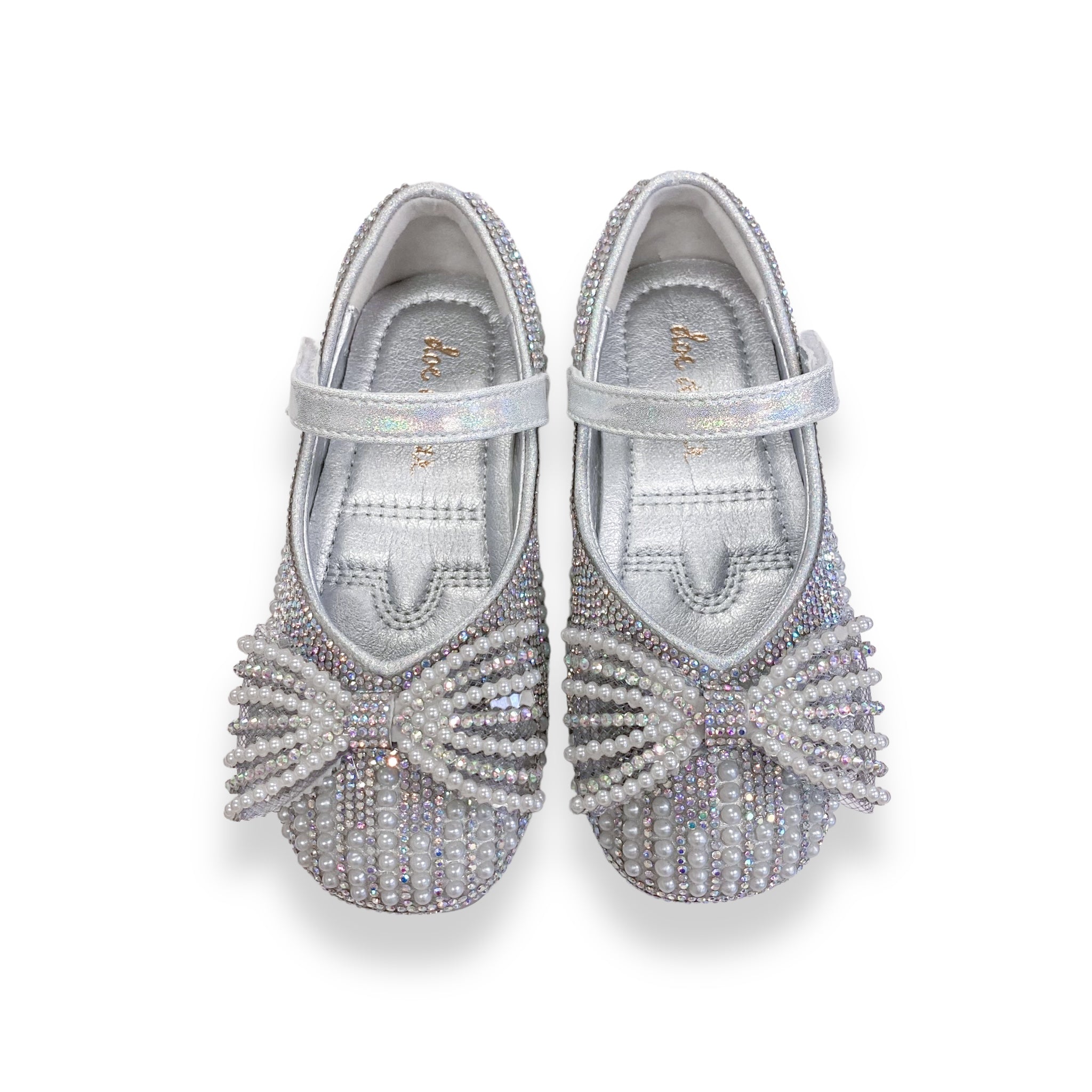 Pearl Bowtie Flat Shoes- SILVER - doe a dear