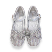 Pearl Bowtie Flat Shoes- SILVER - doe a dear