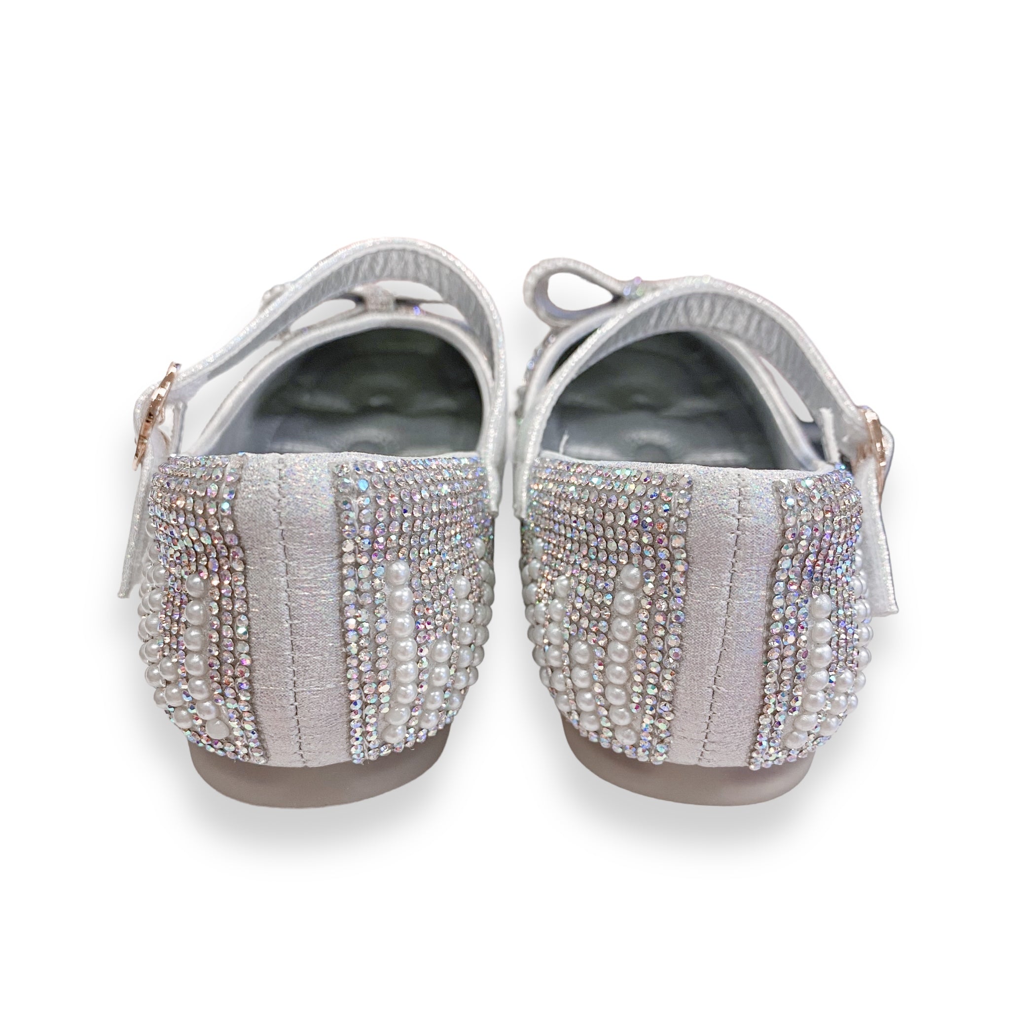 Pearl Bowtie Flat Shoes- SILVER - doe a dear