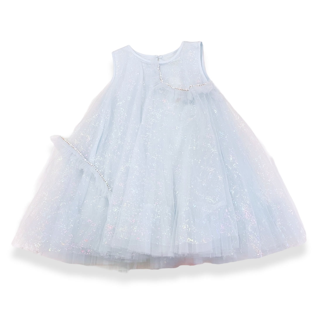Blue Iridescent Print Sheer Dress - doe a dear