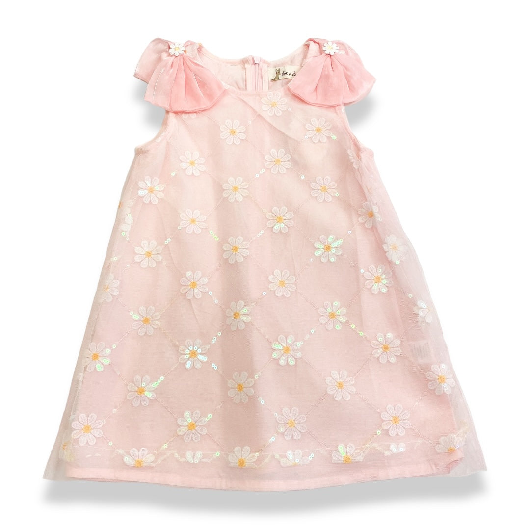 daisy mesh dress Doe A Dear Kids' Sequin Daisy Mesh Dress in Pink at Nordstrom Rack, Size 5