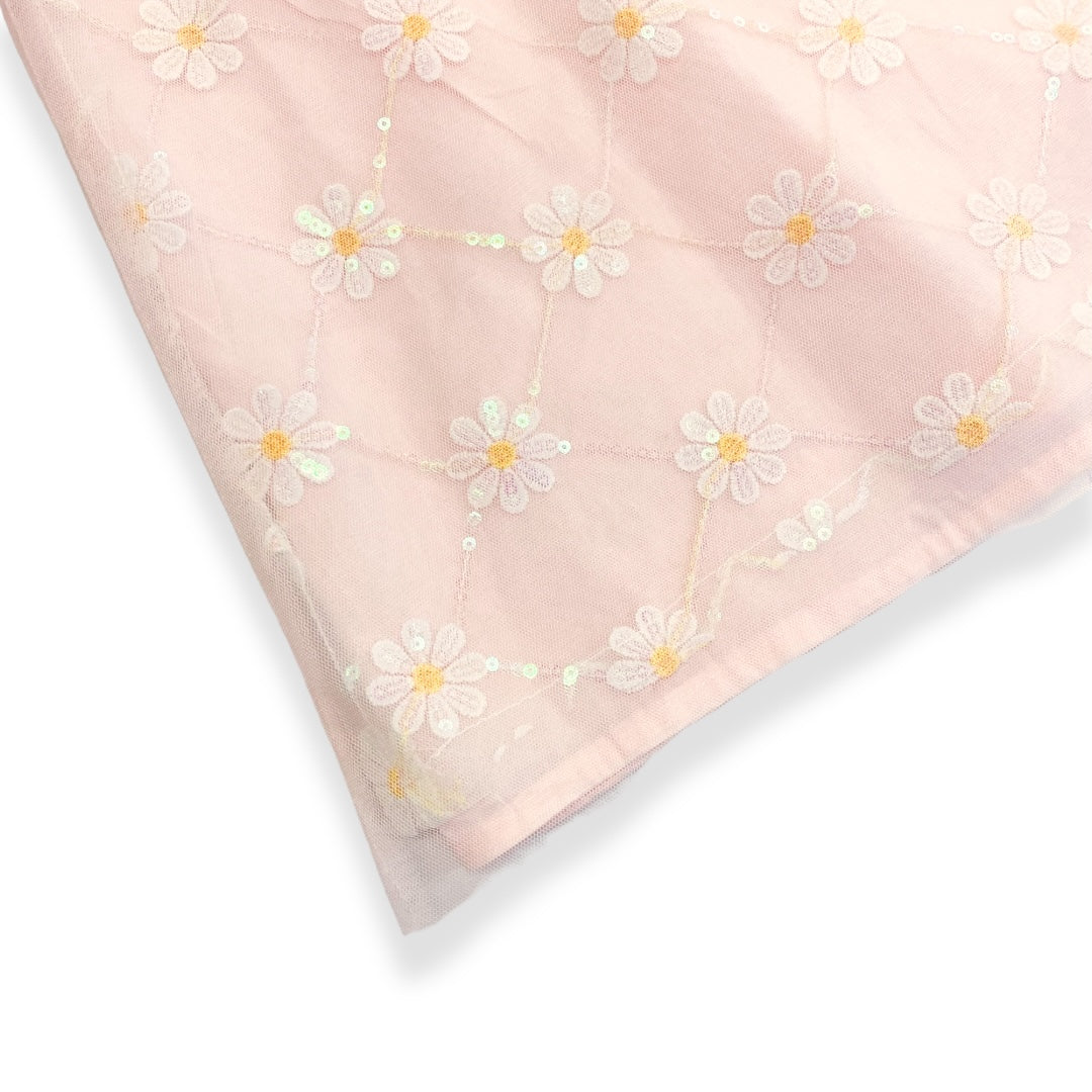 Pink Sequin Daisy Mesh Dress - doe a dear