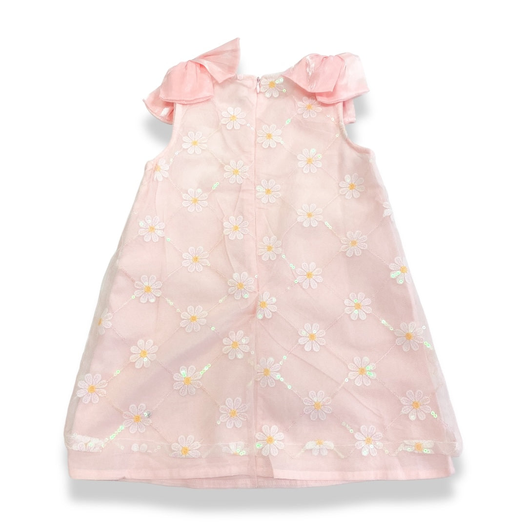 Pink Sequin Daisy Mesh Dress - doe a dear