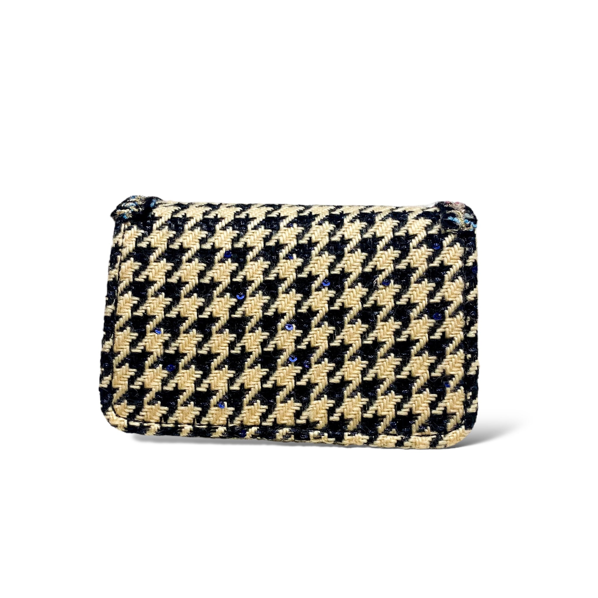 Houndstooth Purse - BLUE/BEIGE - doe a dear