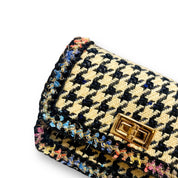Houndstooth Purse - BLUE/BEIGE - doe a dear