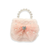 Mesh Bow Furry Purse - Pink - doe a dear