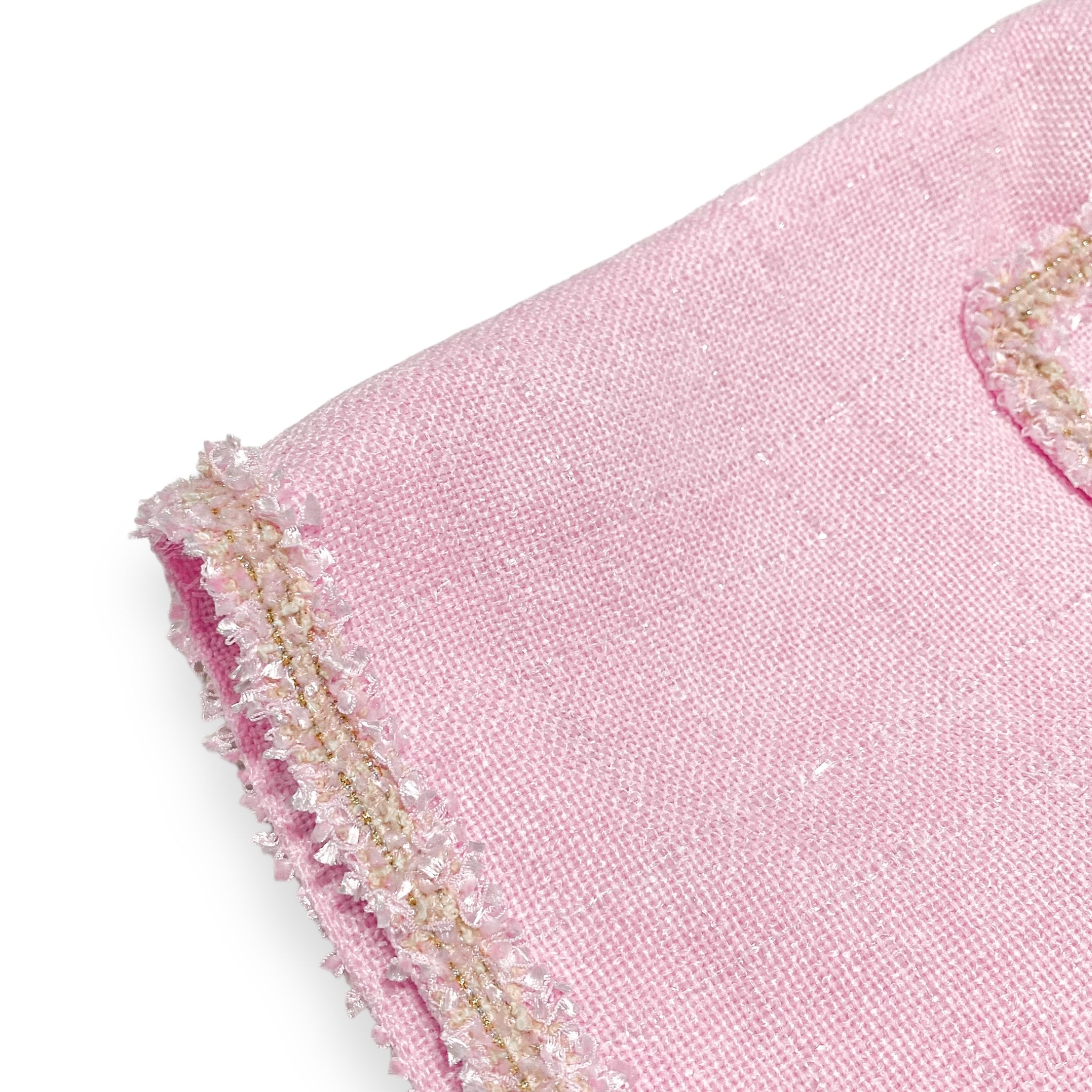 Novelty Button Tweed Shorts-pink - doe a dear