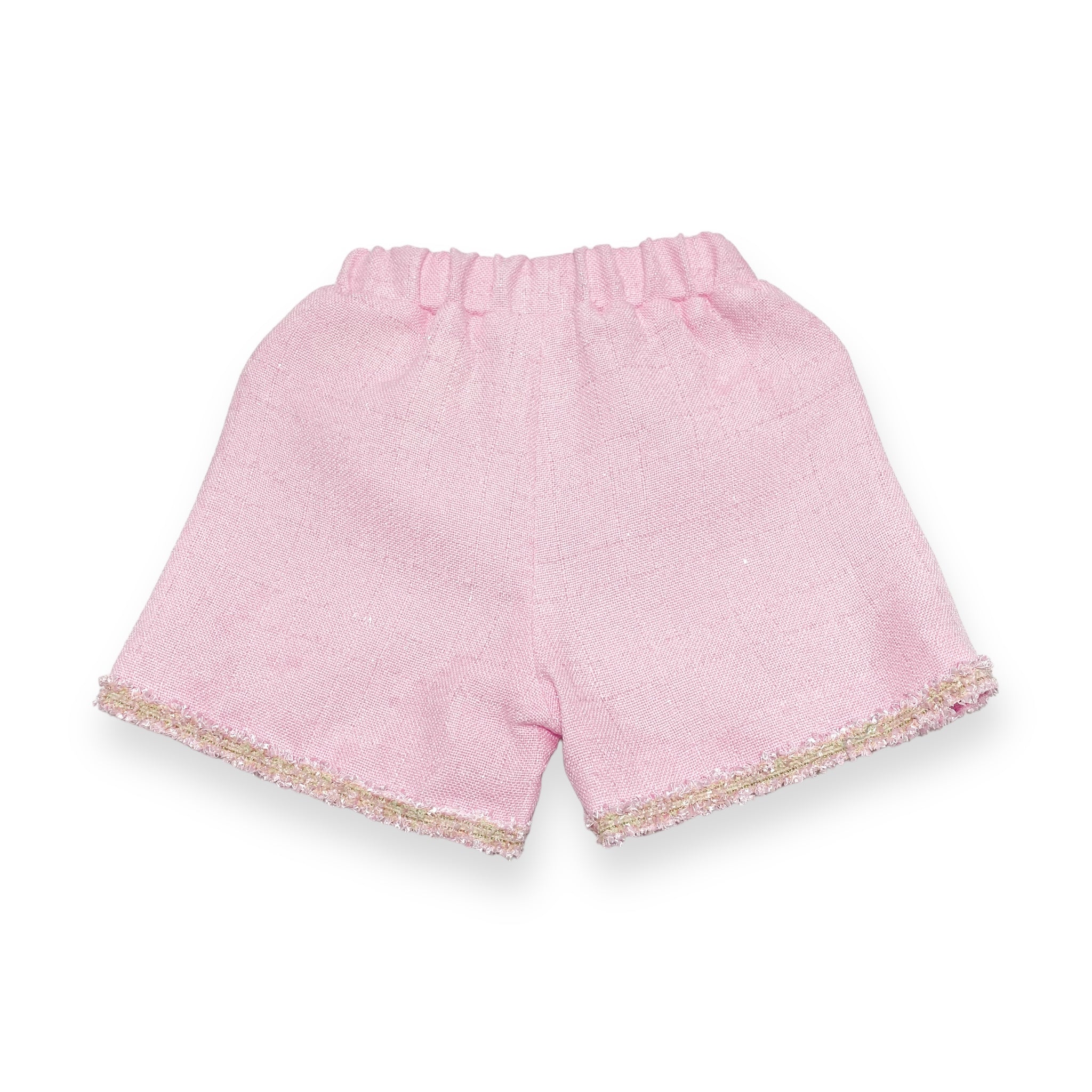 Novelty Button Tweed Shorts-pink - doe a dear
