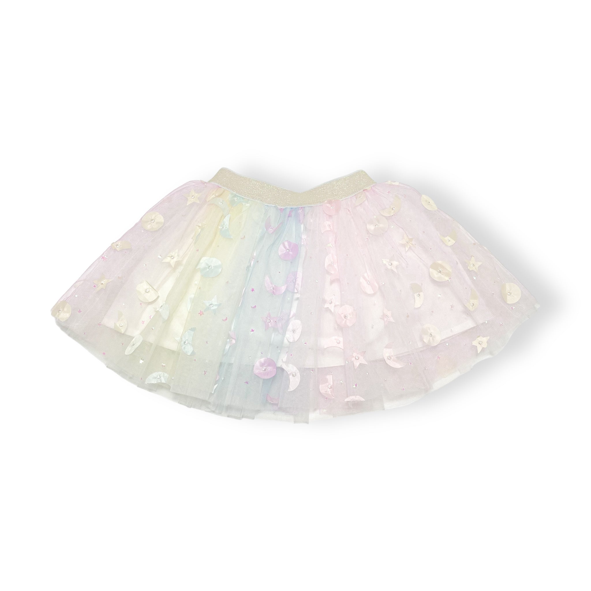 Moon & Star Embellished Tutu - white - doe a dear