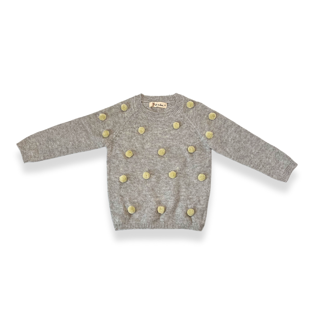Allover Pom Poms Wooly Sweater