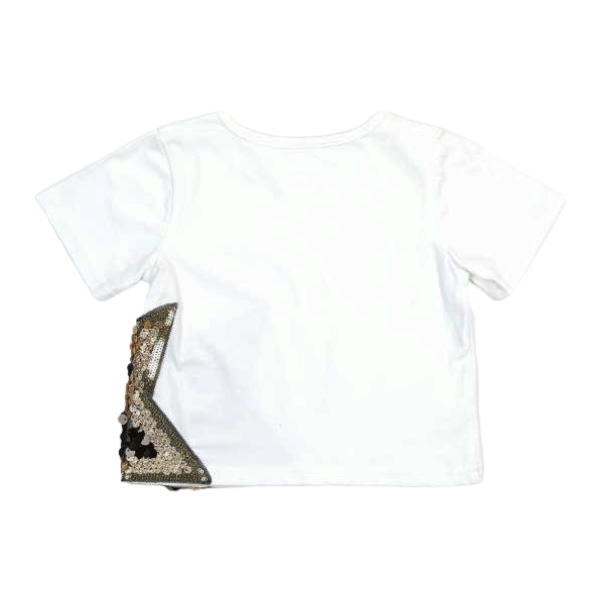 Star Sequin Patch Tee - White - doe a dear
