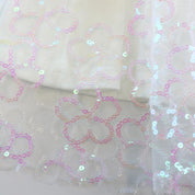 White Sequin Floral Mesh Layer Top - doe a dear