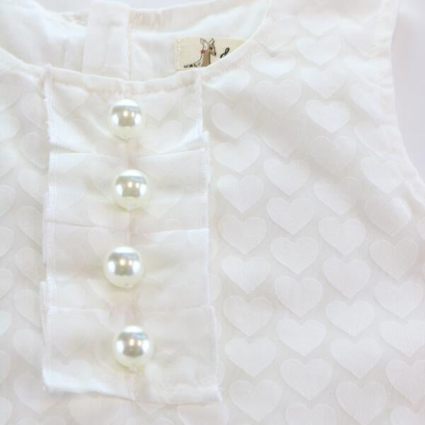 Hearts Sheer Dress White - doe a dear