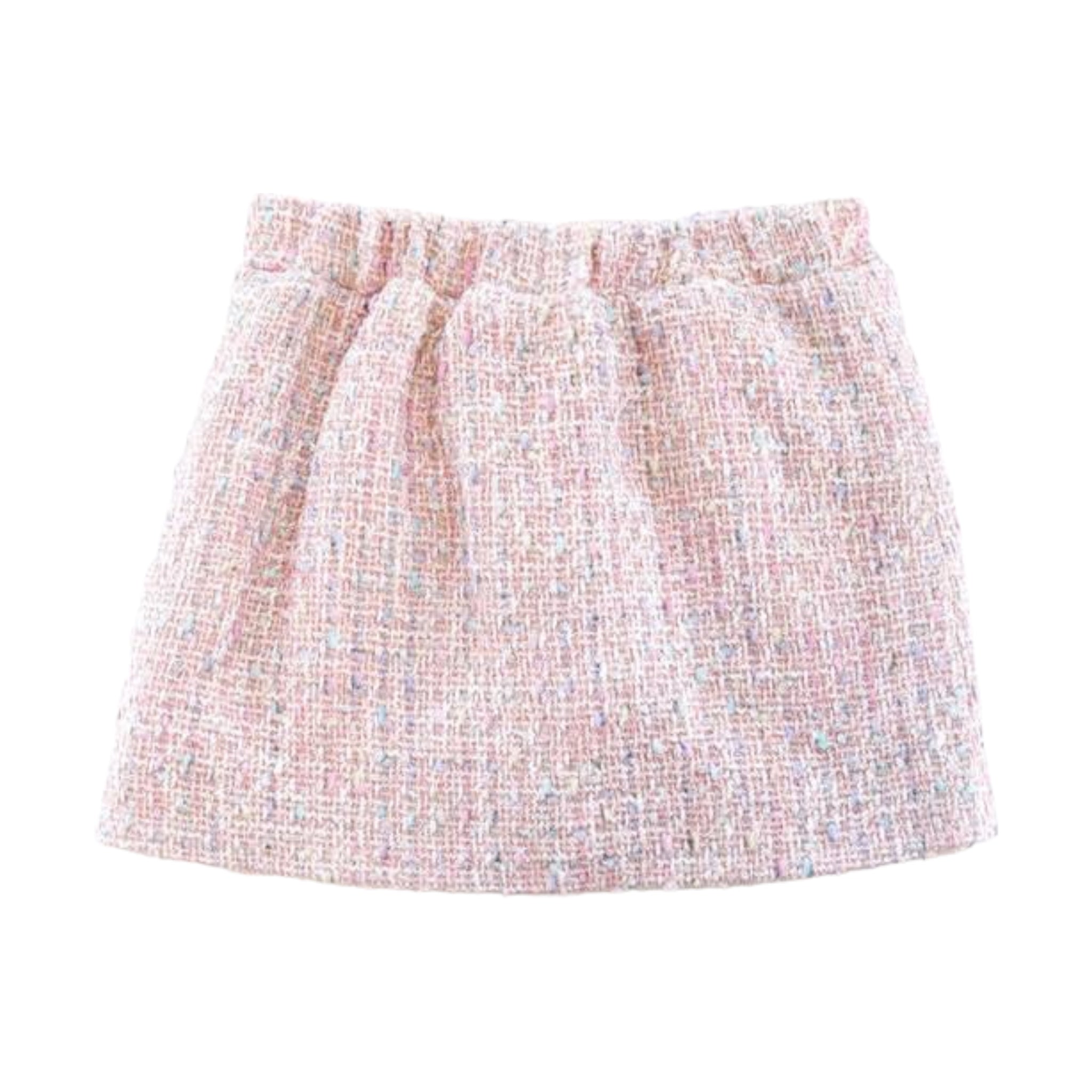 Button Front Pink Tweed Skirt - doe a dear