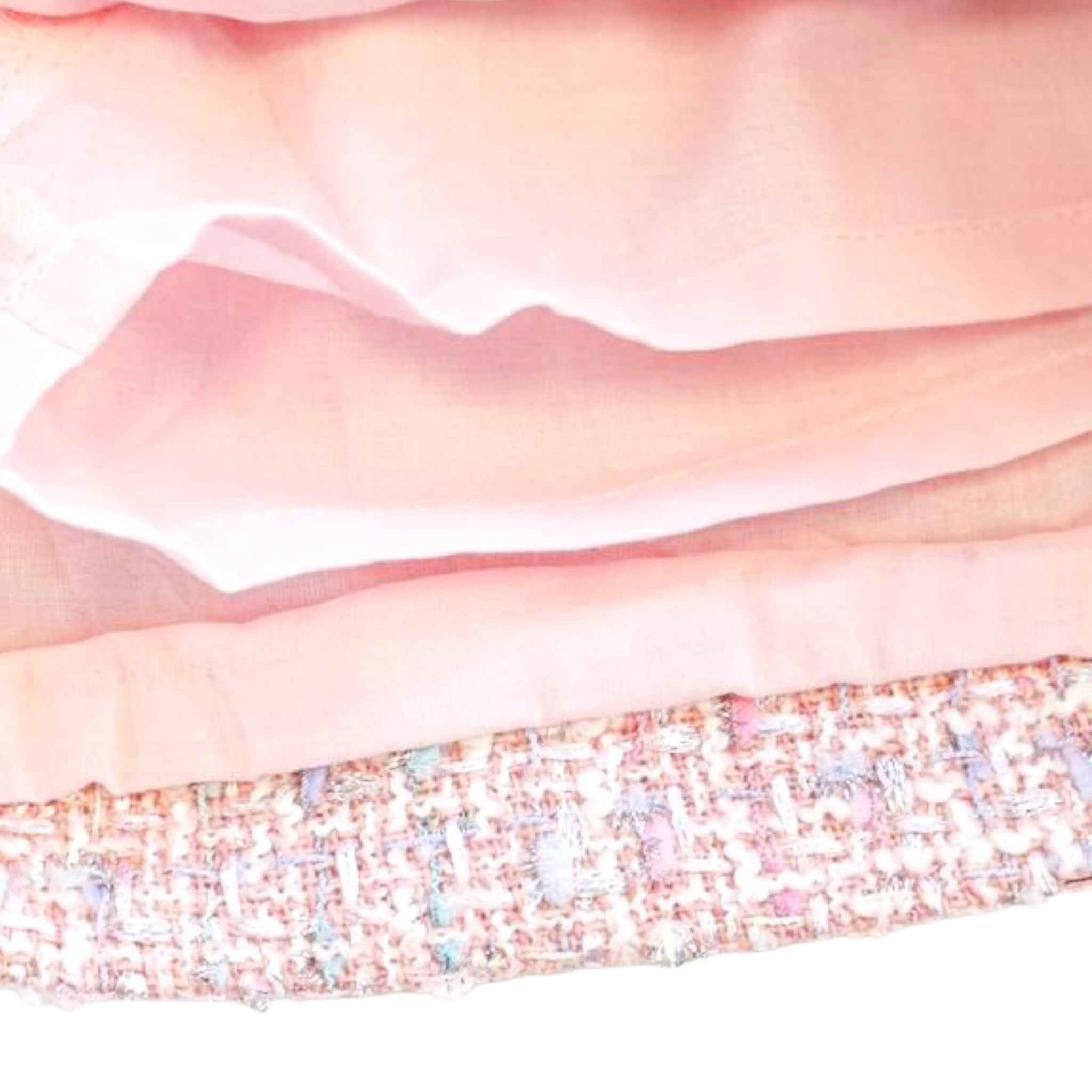 Button Front Pink Tweed Skirt - doe a dear