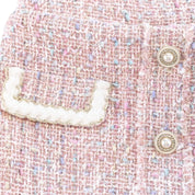 Button Front Pink Tweed Skirt - doe a dear