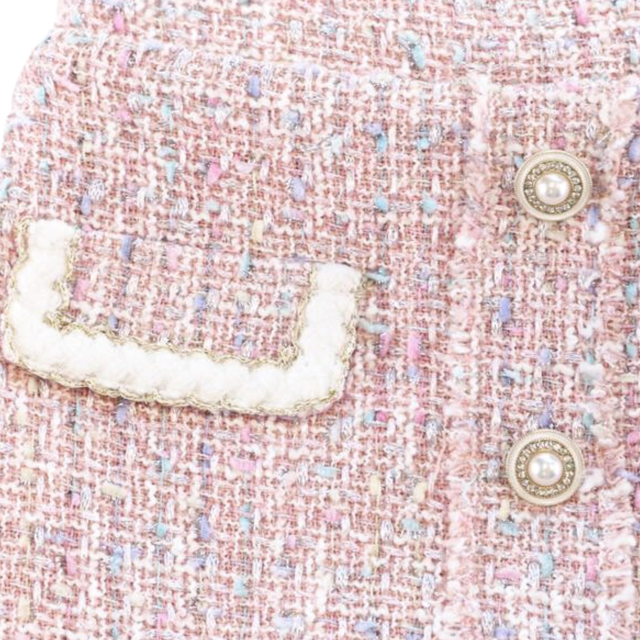Button Front Pink Tweed Skirt - doe a dear