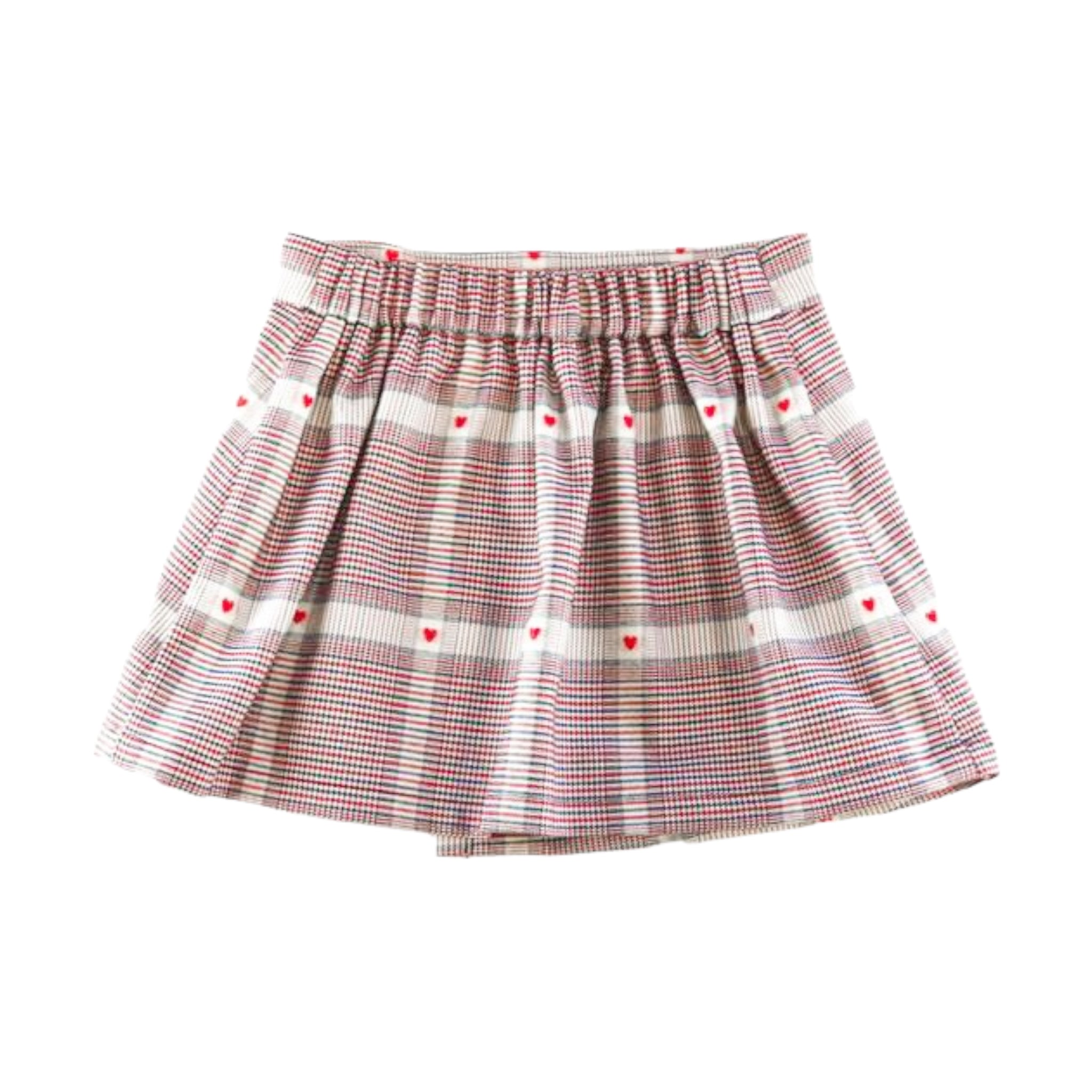Heart Plaid Skirt - Red - doe a dear
