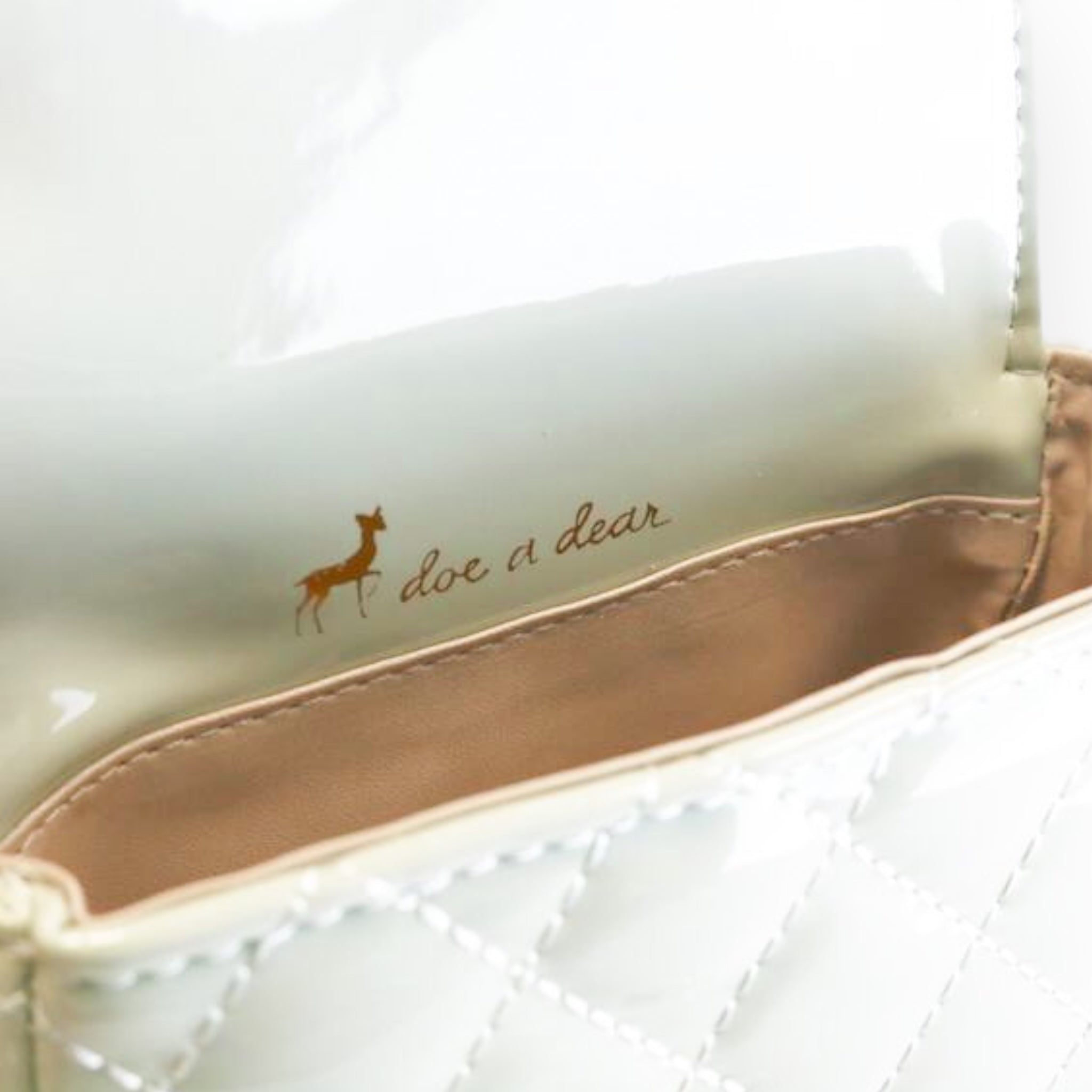 Embellished Patent Quilted Purse - Green - doe a dear