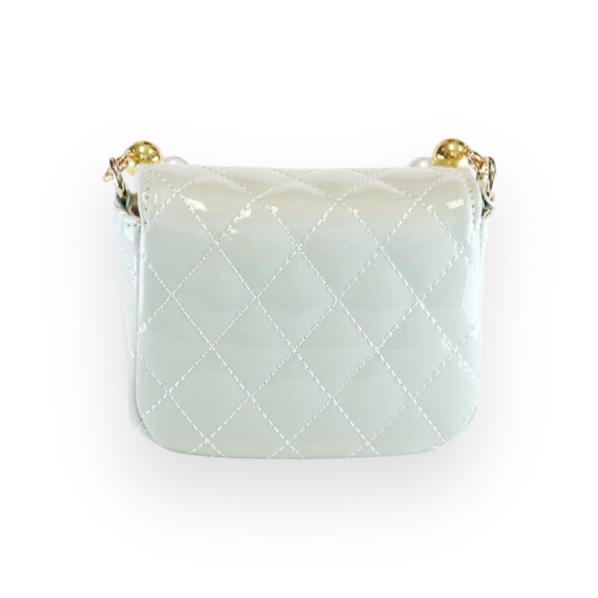 Embellished Patent Quilted Purse - Green - doe a dear