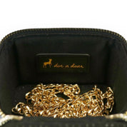 Quilted Top-Handle Bag w/ Charms - Black - doe a dear