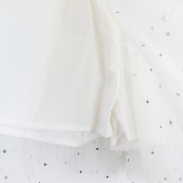 Iridescent Rhinestone and pearls white Tutu - doe a dear