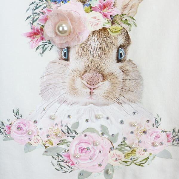 Puff Slv White Bunny Tee - doe a dear