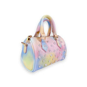 Pearl Studs Multi Color Leather Barrel Bag - doe a dear