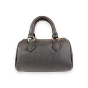 Pearl Studs Black Leather Barrel Bag - doe a dear